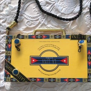 One-of-a-kind cigar box purse